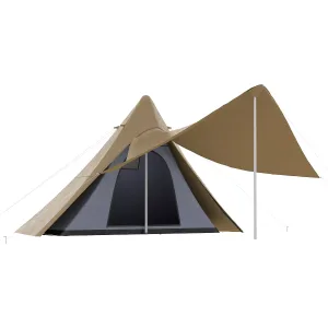 Outsunny Easy Set-Up Camping Tent with Porch, Floor and Carry Bag, for 2-3 Person Backpacking Camping Hiking
